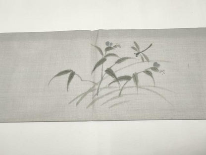 平和屋着物＊夏物　九寸名古屋帯　作家物　手描き　トンボ　正絹　逸品　未使用　CABJ5795tx