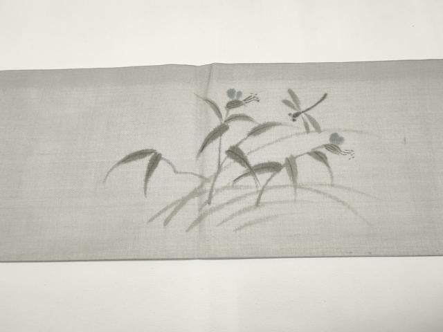 平和屋着物＊夏物　九寸名古屋帯　作家物　手描き　トンボ　正絹　逸品　未使用　CABJ5795tx