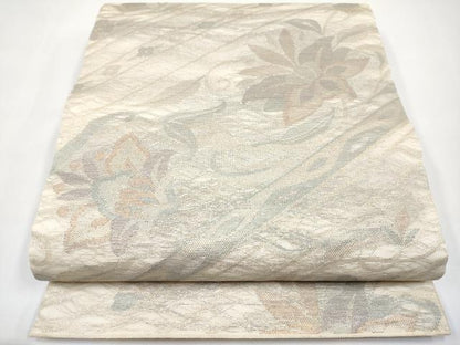 平和屋着物＊夏物　六通柄袋帯　更紗花唐草文　金糸　正絹　逸品　CABJ5802tx
