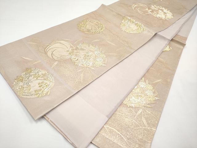 平和屋着物＊夏物　六通柄袋帯　花丸文　金糸　正絹　逸品　CABJ5804tx