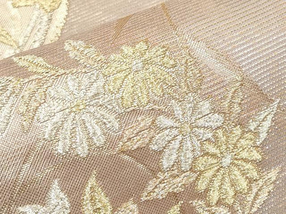 平和屋着物＊夏物　六通柄袋帯　花丸文　金糸　正絹　逸品　CABJ5804tx