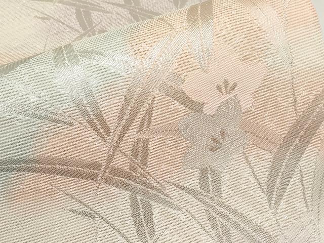 平和屋着物＊夏物　西陣　六通柄袋帯　桔梗　銀糸　証紙付き　正絹　逸品　未使用　CABJ5808tx