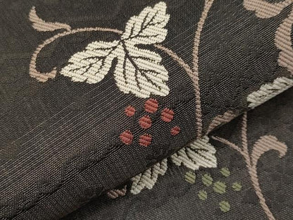 平和屋着物＊夏物　九寸名古屋帯　葡萄蔦の葉文　正絹　逸品　未使用　CABJ5822tx