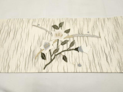 平和屋着物＊夏物　九寸名古屋帯　すくい織　桔梗　金銀糸　正絹　逸品　CABJ5824tx