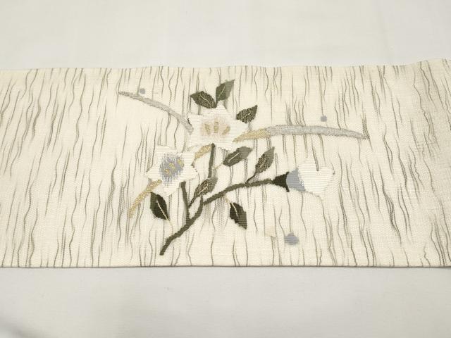 平和屋着物＊夏物　九寸名古屋帯　すくい織　桔梗　金銀糸　正絹　逸品　CABJ5824tx
