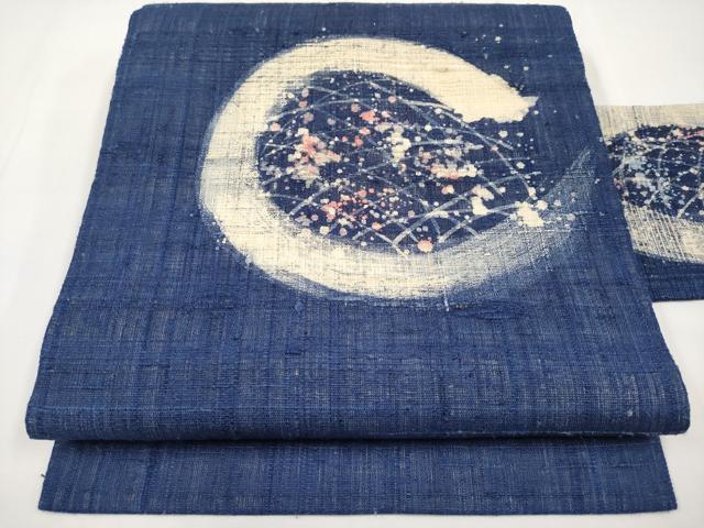平和屋着物＊夏物　九寸名古屋帯　作家物　紬地　露芝文　正絹　逸品　CABJ5825tx