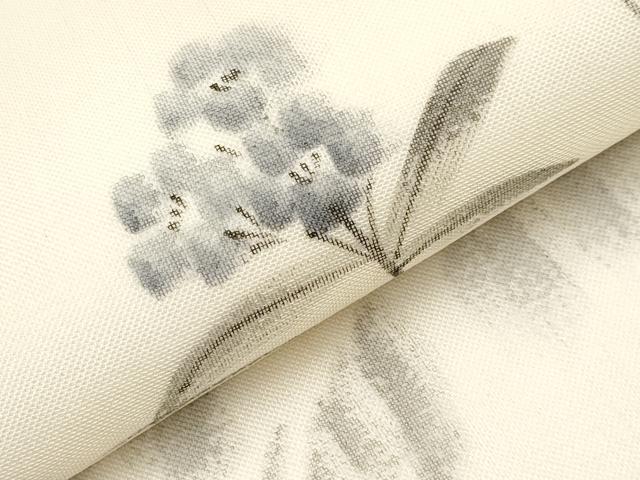 平和屋着物＊夏物　九寸名古屋帯　作家物　手描き　草花文　正絹　逸品　未使用　CABJ5837tx