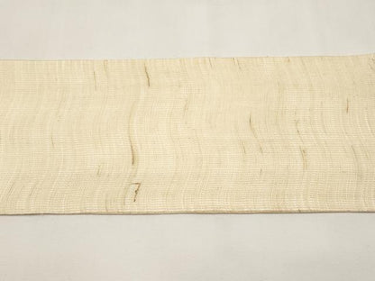 平和屋着物＊夏物　九寸名古屋帯　よろけ縞　丁子色　麻　逸品　未使用　CABJ5843tx