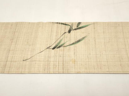 平和屋着物＊夏物　九寸名古屋帯　作家物　手描き　紬地　魚　正絹　逸品　CABJ5844tx