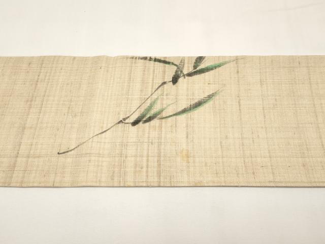 平和屋着物＊夏物　九寸名古屋帯　作家物　手描き　紬地　魚　正絹　逸品　CABJ5844tx