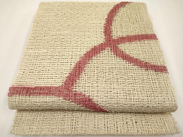 平和屋着物＊夏物　八寸名古屋帯　抽象文　正絹　逸品　CABJ5849tx
