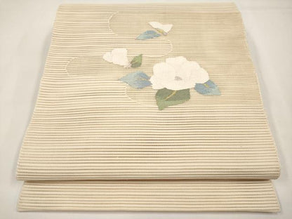 平和屋着物＊夏物　八寸名古屋帯　絽綴れ　枝花文　金銀糸　正絹　逸品　CABJ5851tx