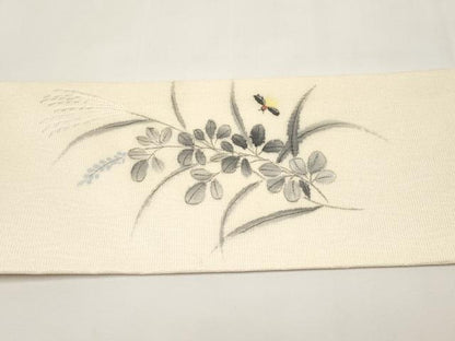 平和屋着物＊夏物　九寸名古屋帯　手描き　蛍　正絹　逸品　CABJ5854tx