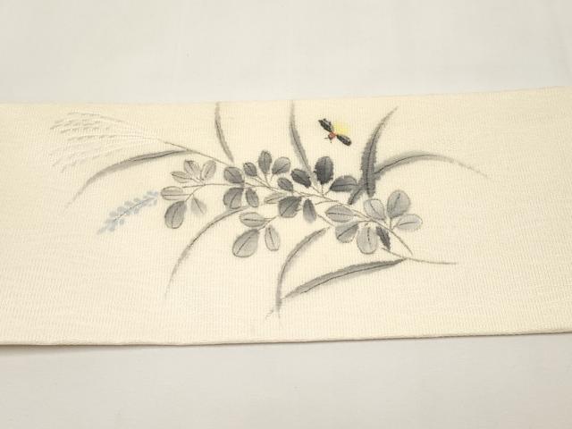 平和屋着物＊夏物　九寸名古屋帯　手描き　蛍　正絹　逸品　CABJ5854tx