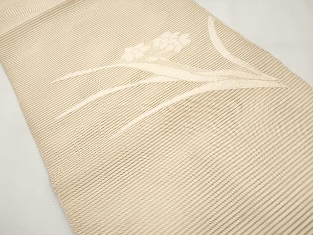 平和屋着物＊夏物　八寸名古屋帯　絽綴れ　水仙　正絹　逸品　CABJ5858tx