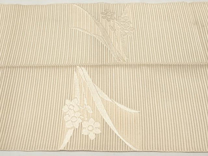 平和屋着物＊夏物　八寸名古屋帯　絽綴れ　水仙　正絹　逸品　CABJ5858tx