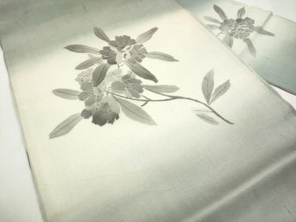 平和屋着物＊夏物　九寸名古屋帯　手描き　枝花文　正絹　逸品　CABJ5871tx