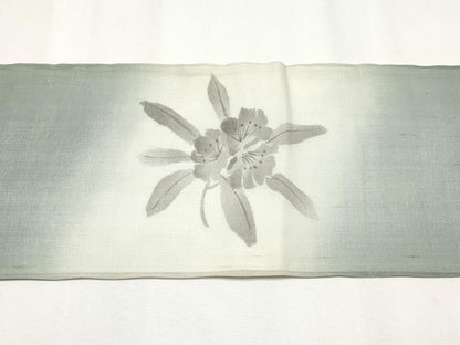 平和屋着物＊夏物　九寸名古屋帯　手描き　枝花文　正絹　逸品　CABJ5871tx