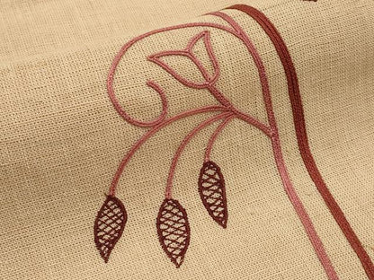 平和屋着物＊夏物　九寸名古屋帯　総刺繍　枝花文　CABJ5875tx