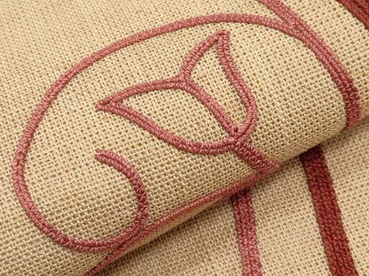 平和屋着物＊夏物　九寸名古屋帯　総刺繍　枝花文　CABJ5875tx