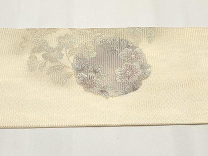 平和屋着物＊夏物　九寸名古屋帯　花丸文　金銀彩　正絹　逸品　未使用　CABJ5884tx