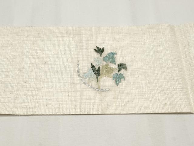 平和屋着物＊夏物　九寸名古屋帯　すくい織　トンボ　銀糸　正絹　逸品　CABJ5897tx