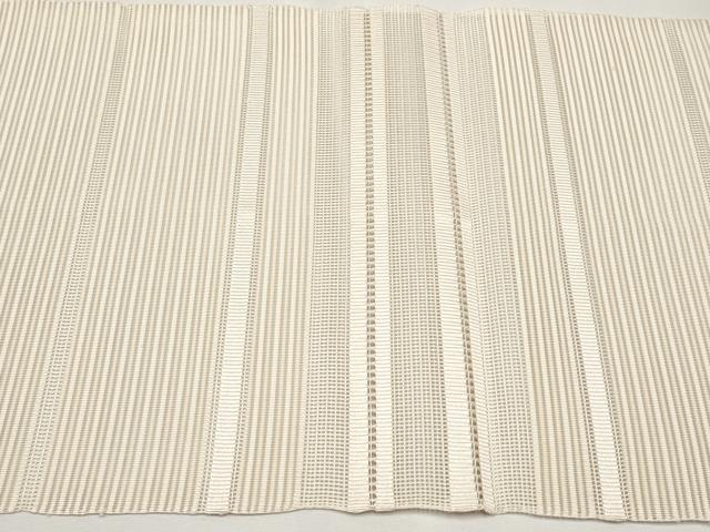 平和屋着物＊夏物　八寸名古屋帯　絽綴れ　横段文　丁子色　三越扱い　正絹　逸品　CABJ5898tx