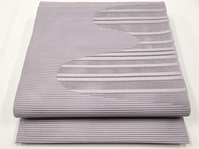 平和屋着物＊夏物　八寸名古屋帯　絽綴れ　霞文　浅紫色　正絹　逸品　CABJ5899tx