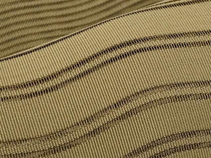 平和屋着物＊夏物　八寸名古屋帯　絽綴れ　よろけ縞　油色　正絹　逸品　CABJ5907tx