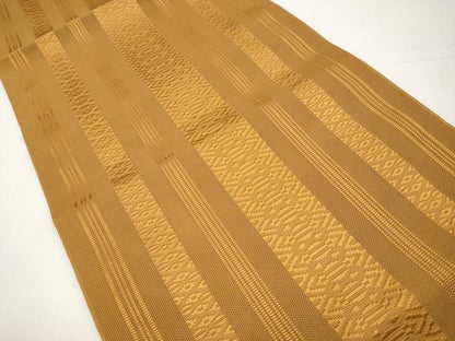 平和屋着物＊夏物　本場筑前博多織　八寸名古屋帯　紗献上　狐色　正絹　逸品　未使用　CABJ5909tx