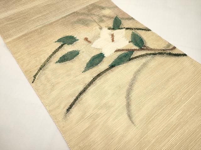 平和屋着物＊夏物　八寸名古屋帯　草花文　正絹　逸品　CABJ5911tx