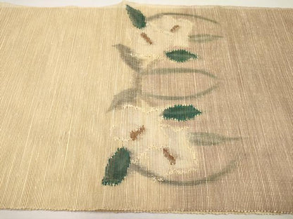 平和屋着物＊夏物　八寸名古屋帯　草花文　正絹　逸品　CABJ5911tx
