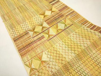平和屋着物＊夏物　八寸名古屋帯　抽象文　正絹　逸品　未使用　CABJ5913tx