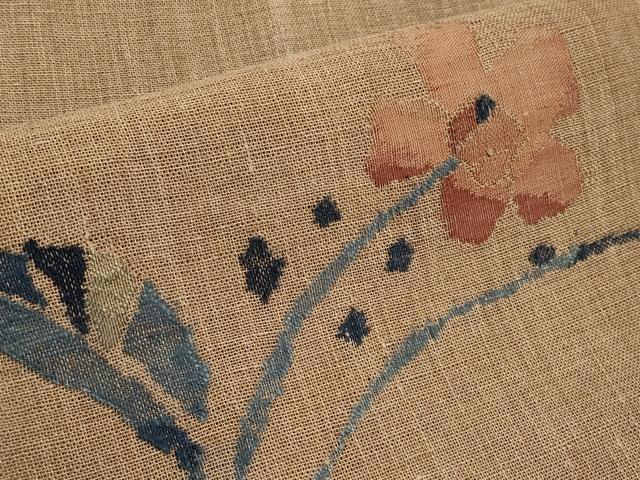 平和屋着物＊夏物　八寸名古屋帯　草花文　CABJ5928tx