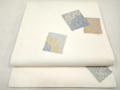 平和屋着物＊夏物　九寸開き名古屋帯　唐織　色紙重ね花唐草文　金銀糸　正絹　逸品　CABJ5933tx