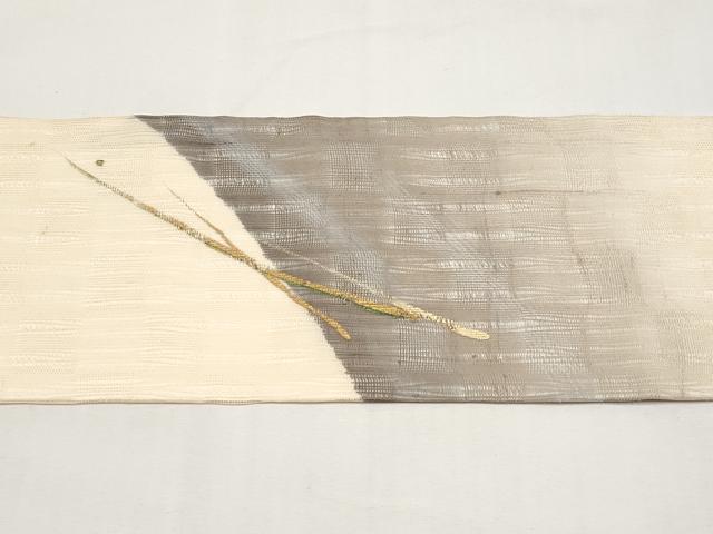 平和屋着物＊夏物　九寸名古屋帯　抽象文　金彩　正絹　逸品　CABJ5935tx