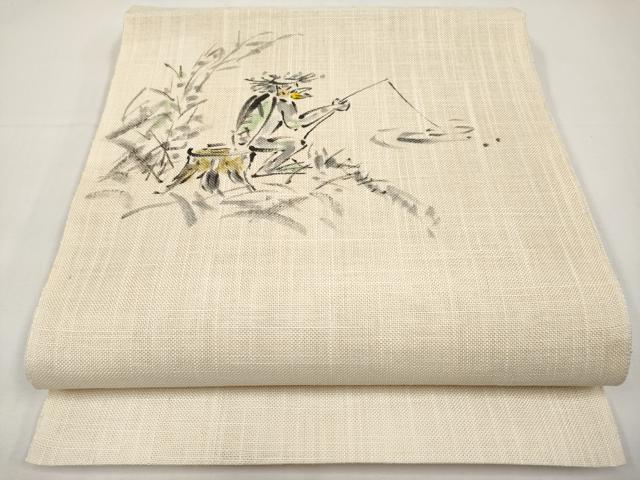 平和屋着物＊夏物　八寸名古屋帯　手描き　カッパ　河童　未使用　CABJ5937tx