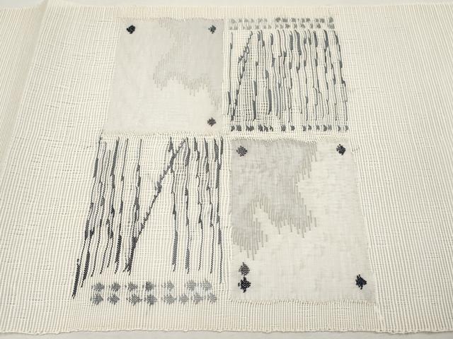 平和屋着物＊夏物　八寸名古屋帯　色紙文　正絹　逸品　CABJ5938tx