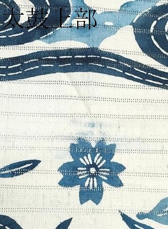 平和屋着物＊夏物　全通柄　九寸名古屋帯　藍　型染め　流水草花文　正絹　逸品　CABJ5941tx