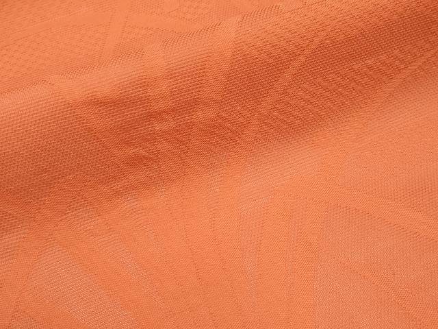 平和屋着物＊夏物　九寸名古屋帯　霞芝草文　柿色　正絹　逸品　CABJ5946tx
