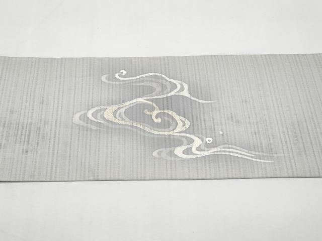 平和屋着物＊夏物　九寸名古屋帯　流水文　金銀彩　正絹　逸品　CABJ5950tx