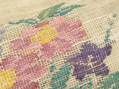 平和屋着物＊夏物　八寸名古屋帯　秋草文　正絹　逸品　CABJ5952tx