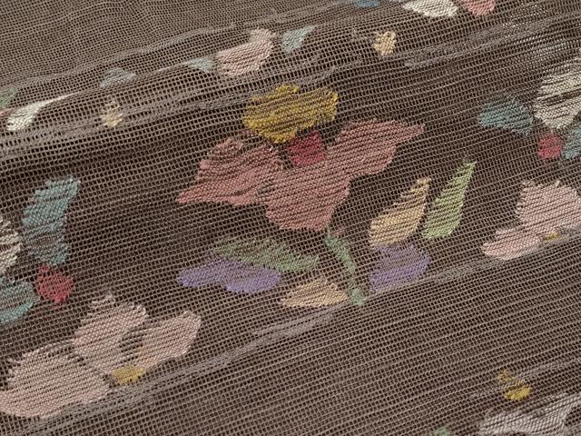 平和屋着物＊夏物　1854年創業　帯屋捨松　八寸名古屋帯　草花文　正絹　逸品　CABJ5954tx