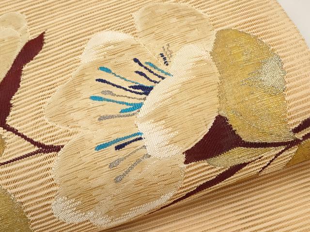 平和屋着物＊夏物　八寸名古屋帯　絽綴れ　枝花文　金銀糸　正絹　逸品　CABJ5956tx