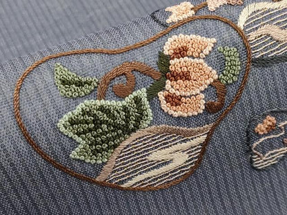 平和屋着物＊夏物　中国三大刺繍　相良刺繍　総刺繍　九寸名古屋帯　枝花文　正絹　逸品　CABJ5960tx