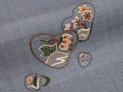 平和屋着物＊夏物　中国三大刺繍　相良刺繍　総刺繍　九寸名古屋帯　枝花文　正絹　逸品　CABJ5960tx