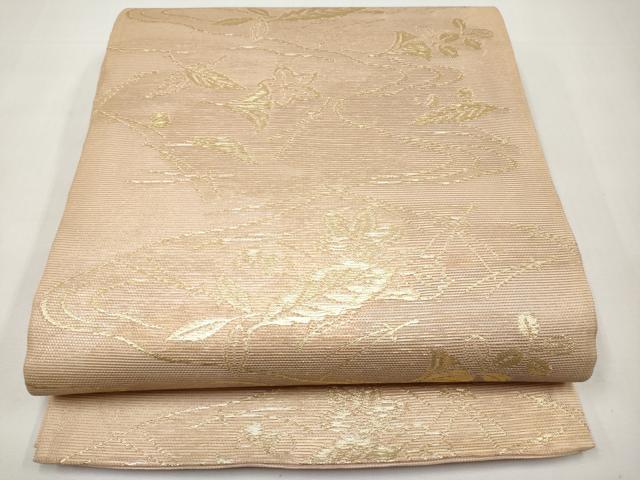 平和屋着物＊夏物　六通柄袋帯　吹き寄せ文　金糸　正絹　逸品　CABJ5965tx