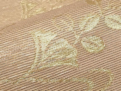 平和屋着物＊夏物　六通柄袋帯　吹き寄せ文　金糸　正絹　逸品　CABJ5965tx