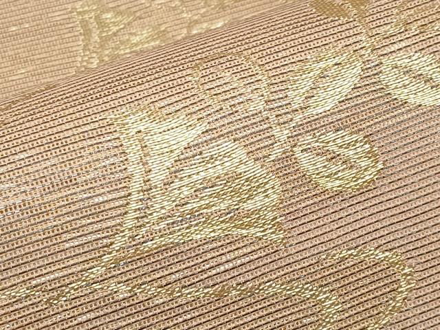 平和屋着物＊夏物　六通柄袋帯　吹き寄せ文　金糸　正絹　逸品　CABJ5965tx