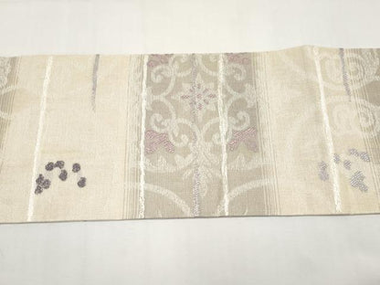 平和屋着物＊夏物　九寸名古屋帯　葡萄唐草文　正絹　逸品　未使用　CABJ5976tx